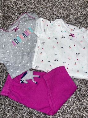 Carter's Baby Girl Unicorn Onesie / Pants Set